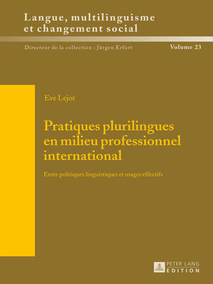 cover image of Pratiques plurilingues en milieu professionnel international